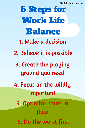 6 steps to work life balance infographic