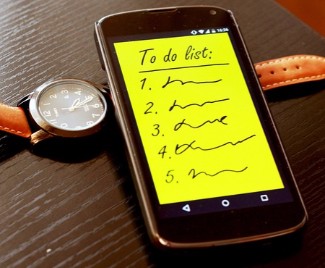 To do list on a smartphone