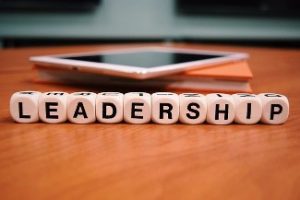 Leadership written on wood blocks